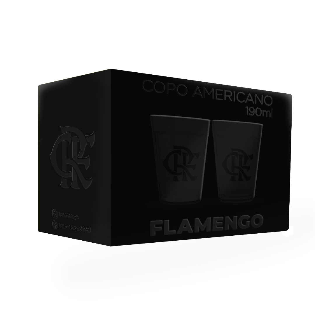 Copo Americano do Flamengo Preto 2un - 190ml - flamengo