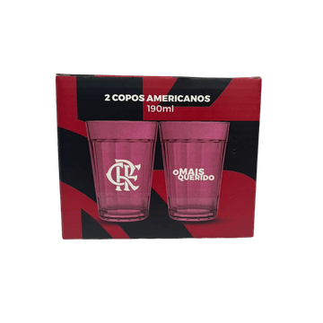 Copo Americano do Flamengo Preto 2un - 190ml - flamengo