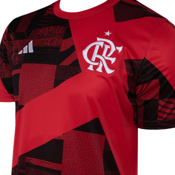 Camisa Flamengo Pré Jogo - Torcedor Adidas Masculina - Preto+