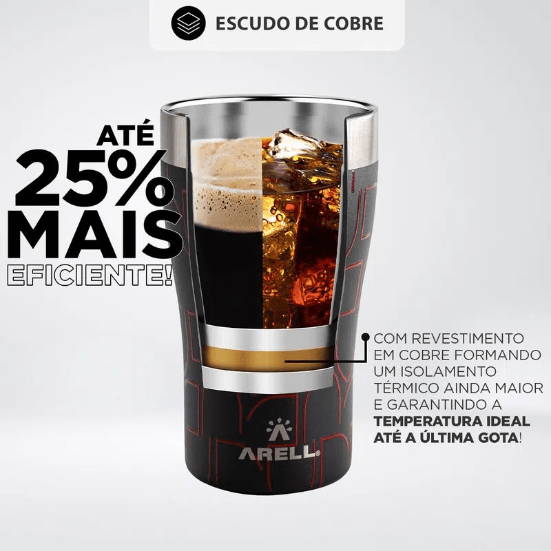 Copo Térmico Flamengo CRF Preto Arell 500ml