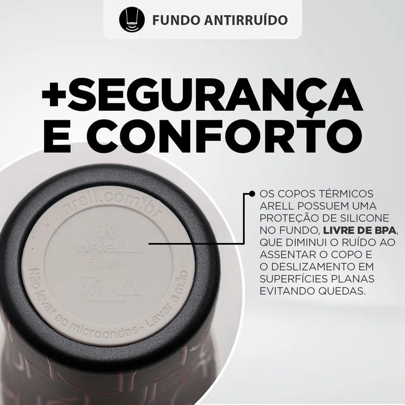 Copo Térmico Flamengo CRF Preto Arell 500ml