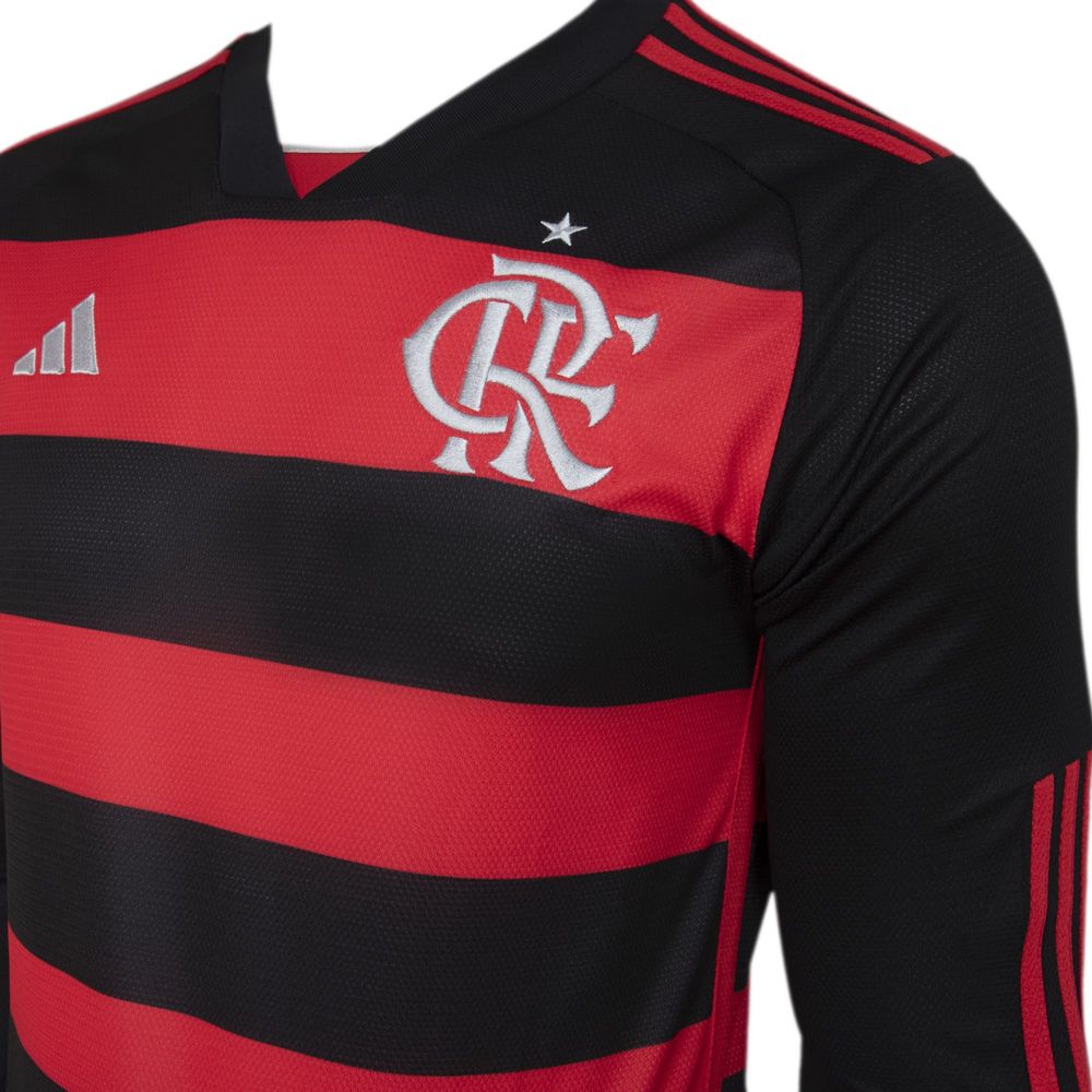 Manto Flamengo Manga Longa Jogo 1 Adidas 2024 espaço rubro negro